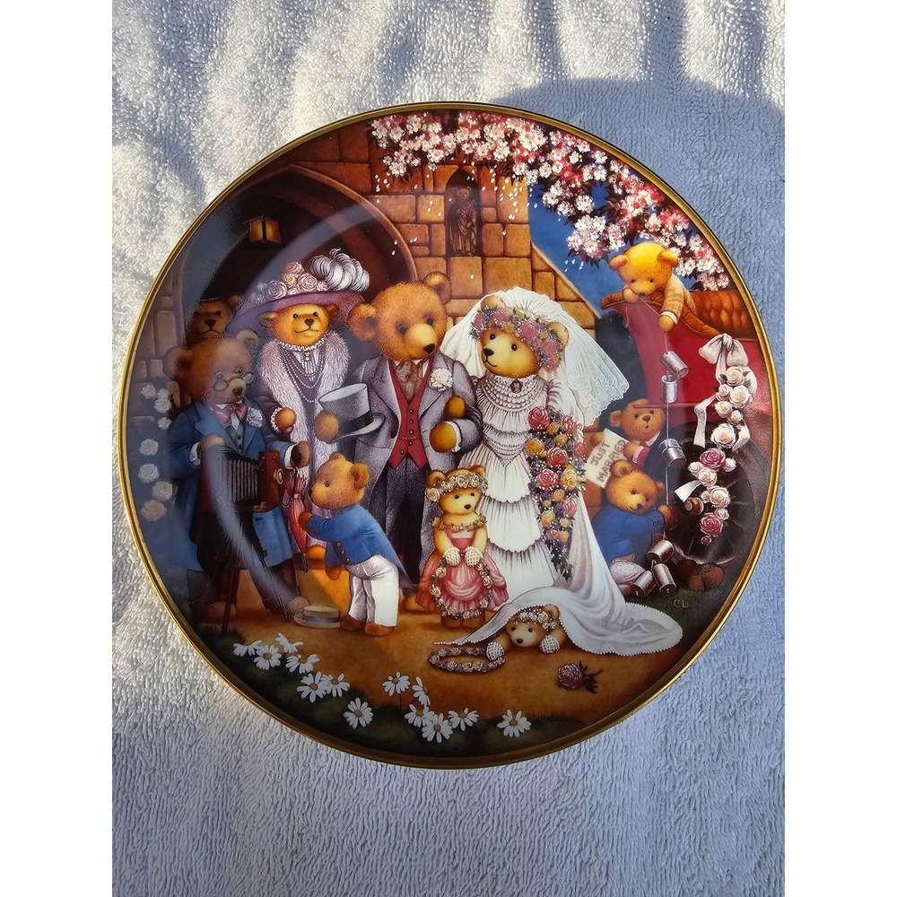 Franklin Mint‎ Teddy Bear Wedding Collector Plate Carol Lawson Limited Ed